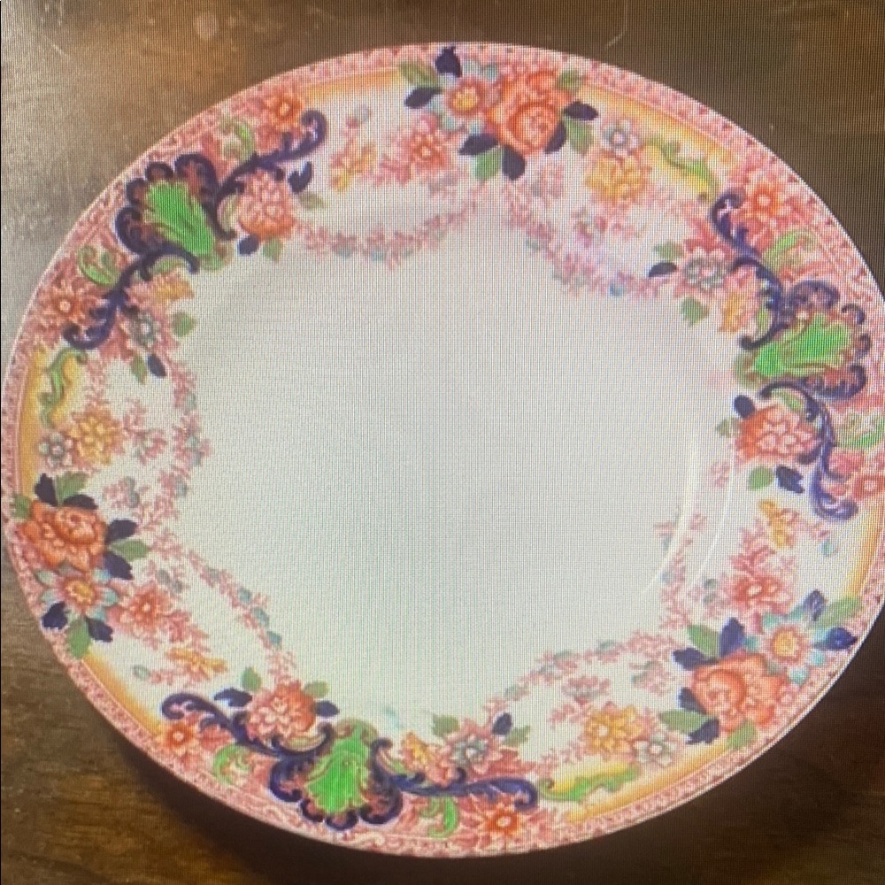 John Maddock & Sons Ltd England "Marlborough" Floral Plate 9" Pink Antique